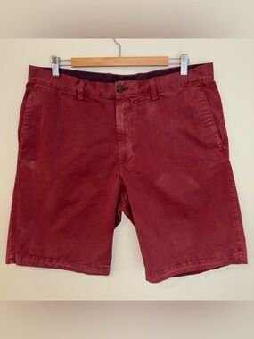 Banana Republic Mens Chino Shorts Size 36 Red Burgundy Cotton Casual 10” Inseam